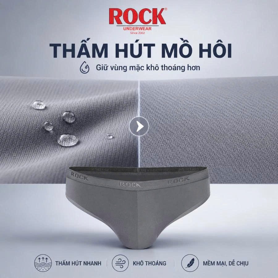 Quần lót nam thun lạnh bigsize ROCK QA 1110 cá tính, trẻ trung, thoáng mát mặc thoải mái cả ngày