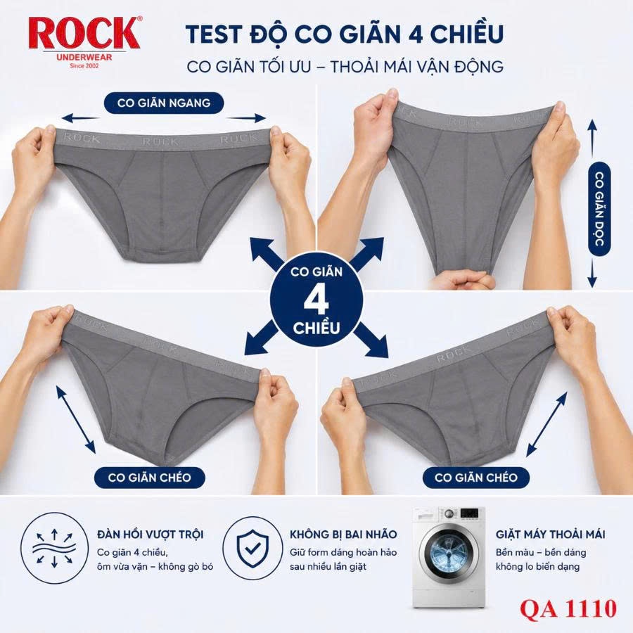 Quần lót nam thun lạnh bigsize ROCK QA 1110 cá tính, trẻ trung, thoáng mát mặc thoải mái cả ngày