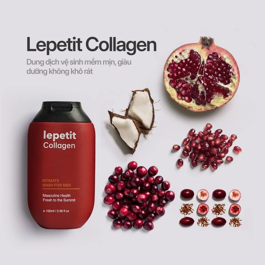 Chất lỏng chăm sóc nam Lepetit Collagen 100ml Hương thơm lâu dài, làm sạch sâu, mềm mại và mịn màng