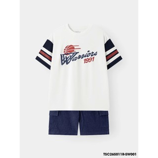 Bộ Đồ Bé Trai WooKids TSC26S011R | 9-14 Tuổi | Áo 95% Cotton 5% Spandex | Quần 60% Cotton 35% Polyester 5% Spandex