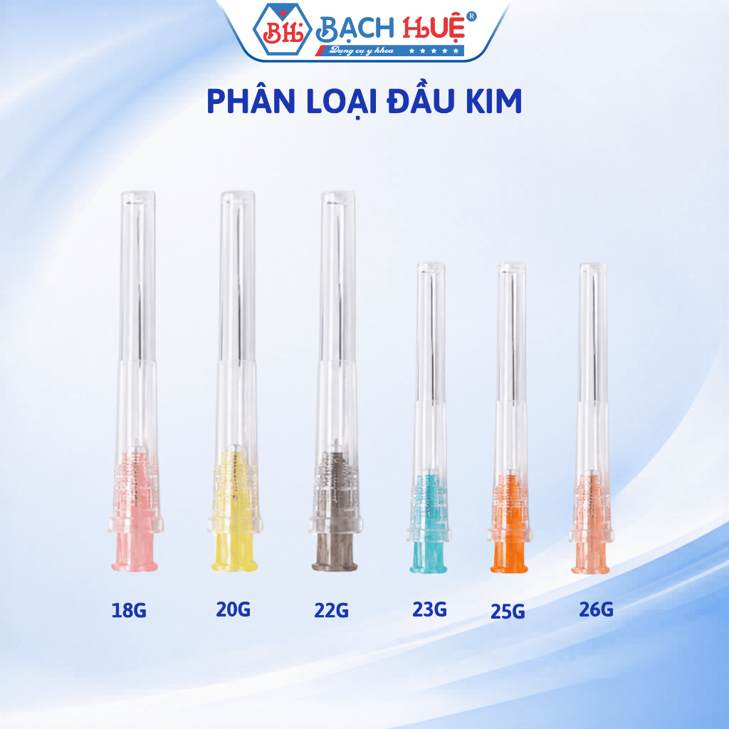 Hộp 100 Đầu Kim Chích Vinahankook Tiệt Trùng EO Dùng Một Lần - Tiệt trùng EO, sắc bén, an toàn