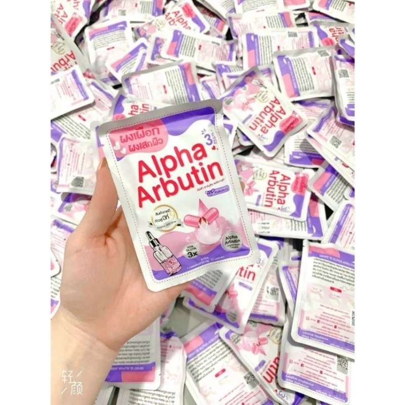 Vỉ 10 Viên Bột Kích Trắng Alpha Arbutin 3 Plus - Chuẩn Thái Đủ Loại