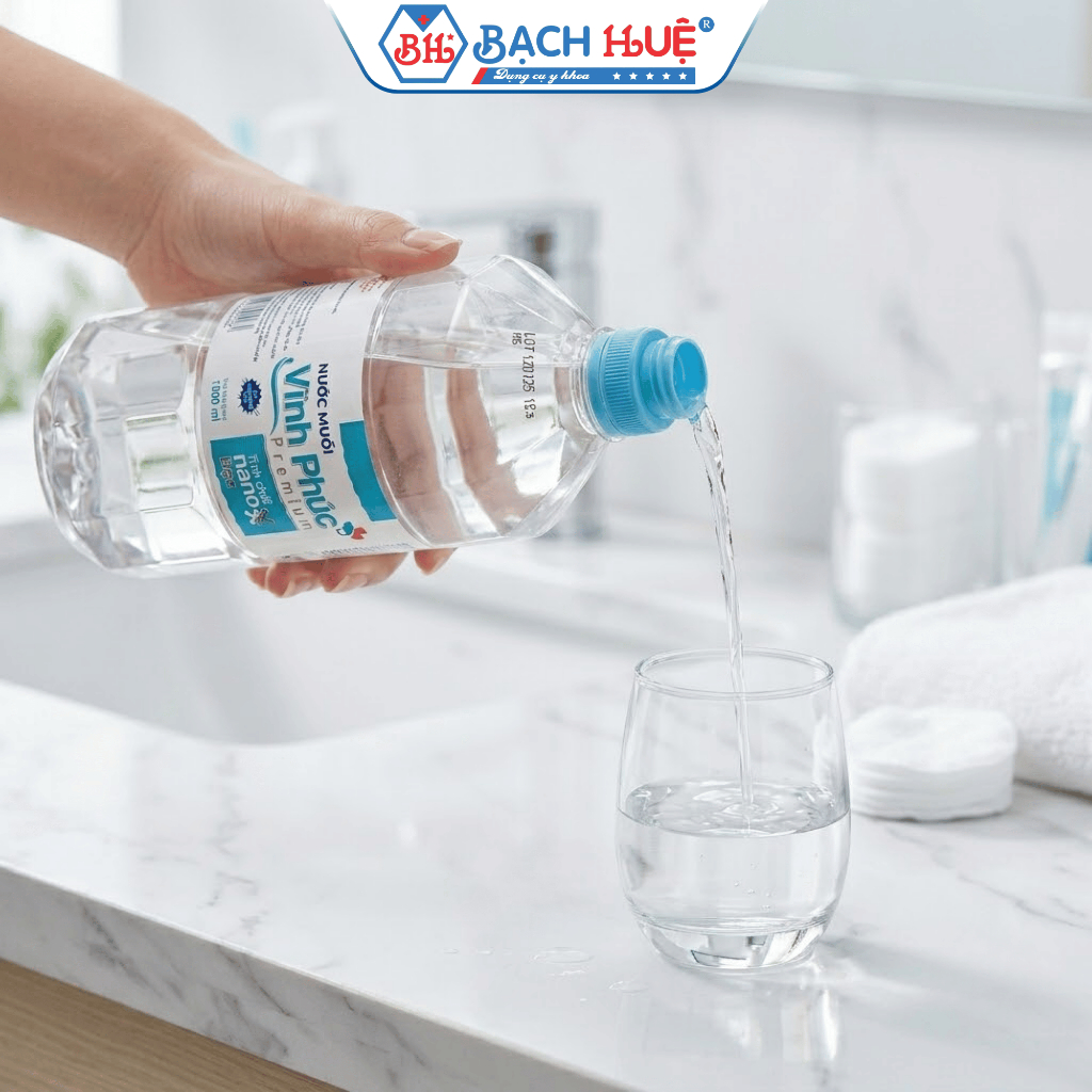 Nước Muối Nano Bạc Vĩnh Phúc Premium - Dung Dịch Súc Miệng, Làm Sạch Da Đa Năng (Chai 500ml /1000ml)