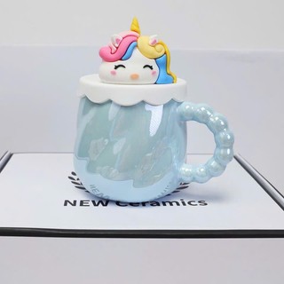 Ly Pony được làm bằng sứ, ly dễ thương 4 màu , tay cầm chắc chắn, có hộp và ông hút A439-3