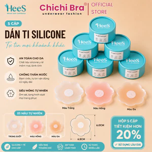 Miếng Dán Ngực Silicon Hộp 5 Cặp Dán Ti Trong Suốt Che Nhũ Hoa Siêu Mỏng Tái Sử Dụng Nhiều Lần -- 999
