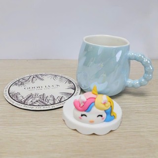 Ly Pony được làm bằng sứ, ly dễ thương 4 màu , tay cầm chắc chắn, có hộp và ông hút A439-3