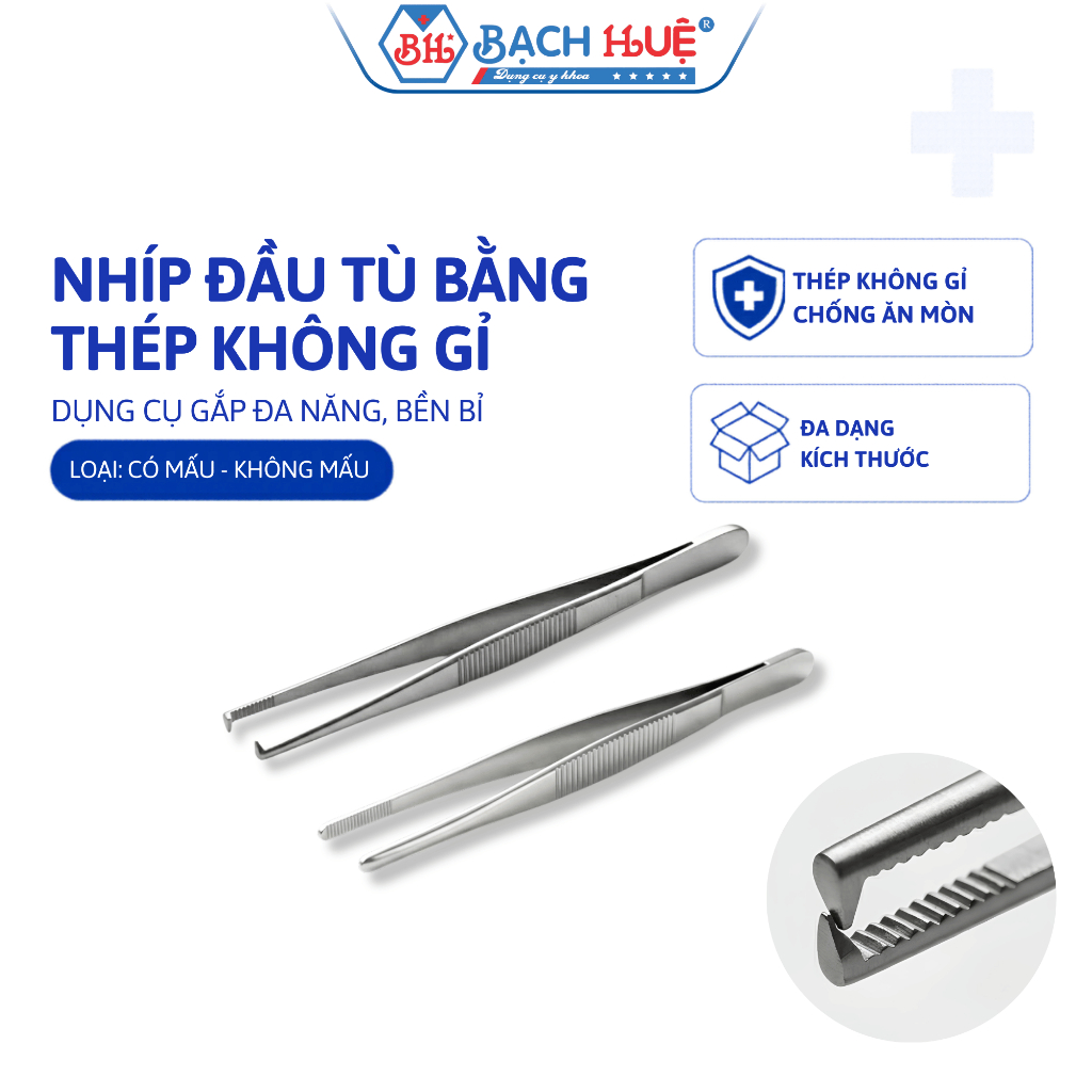 Nhíp Đầu Tù Bằng Thép Đa Năng - Phân Loại Có Mấu & Không Mấu Đủ Size (12cm - 18cm)
