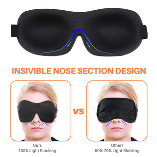 (TX)Mặt nạ ngủ màu đen thoáng khí - Thiết kế 3D nhẹ cho máy bay & phòng ngủ​ Yoga thư giãn