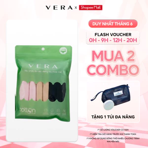 Combo túi zip 06 quần lót nữ cotton VERA thoáng khí kháng khuẩn 7166 [Giao màu ngẫu nhiên]