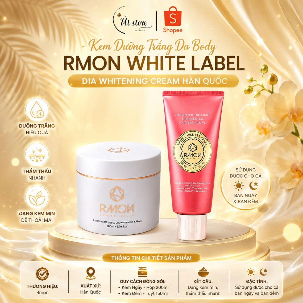 Kem Dưỡng Trắng Da Body Rmon White Label Dia Whitening Cream Hàn Quốc