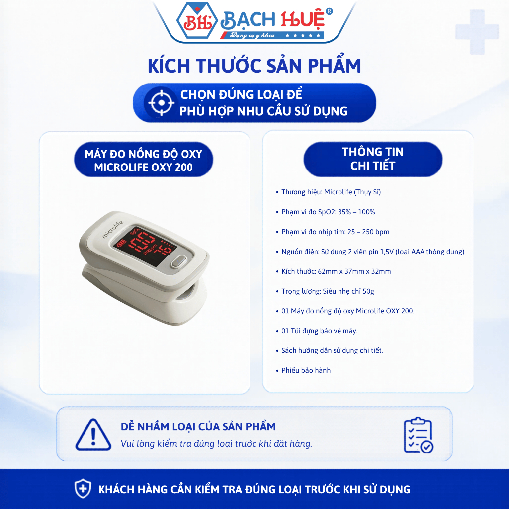 Máy Đo Nồng Độ Oxy Microlife OXY 200 - Thiết Bị Kẹp Tay Theo Dõi Oxy, Nhịp Tim Nhanh Chóng