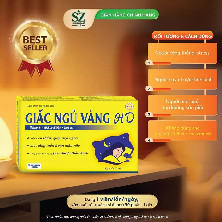 Viên uống ngủ ngon Giấc Ngủ Vàng - Cải thiện giấc ngủ, ngủ sâu giấc, viên uống thảo dược – 4