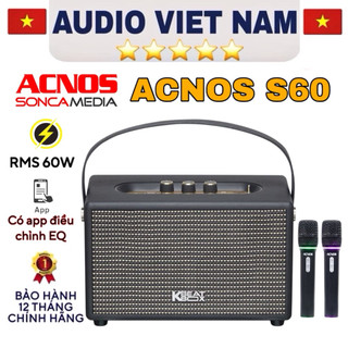 Loa Karaoke mới nhất ACNOS S60 công suất 60W RMS - 240W PMPO Bluetooth 5.0 Âm Thanh DSP Livestream Stereo Bass Boost