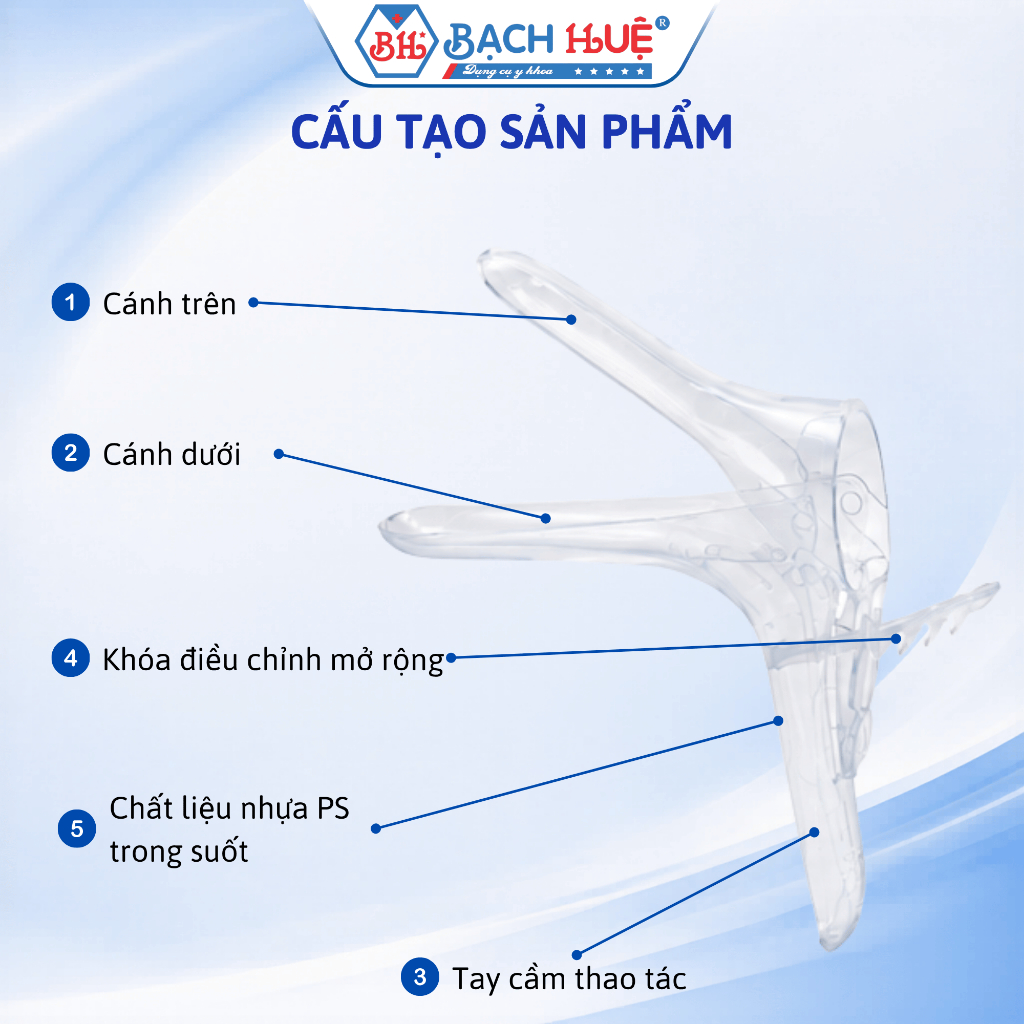 Bịch 50 Mỏ Vịt Nhựa Khám Phụ Khoa MPV Cao Cấp  – Dụng Cụ Mỏ Vịt Khám Phụ Khoa Vô Trùng Dùng 1 Lần