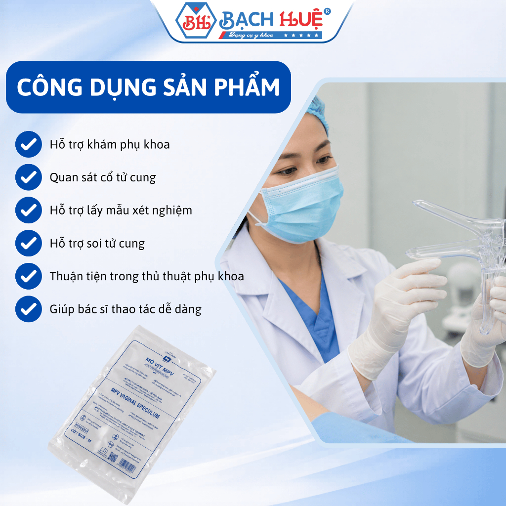 Bịch 50 Mỏ Vịt Nhựa Khám Phụ Khoa MPV Cao Cấp  – Dụng Cụ Mỏ Vịt Khám Phụ Khoa Vô Trùng Dùng 1 Lần