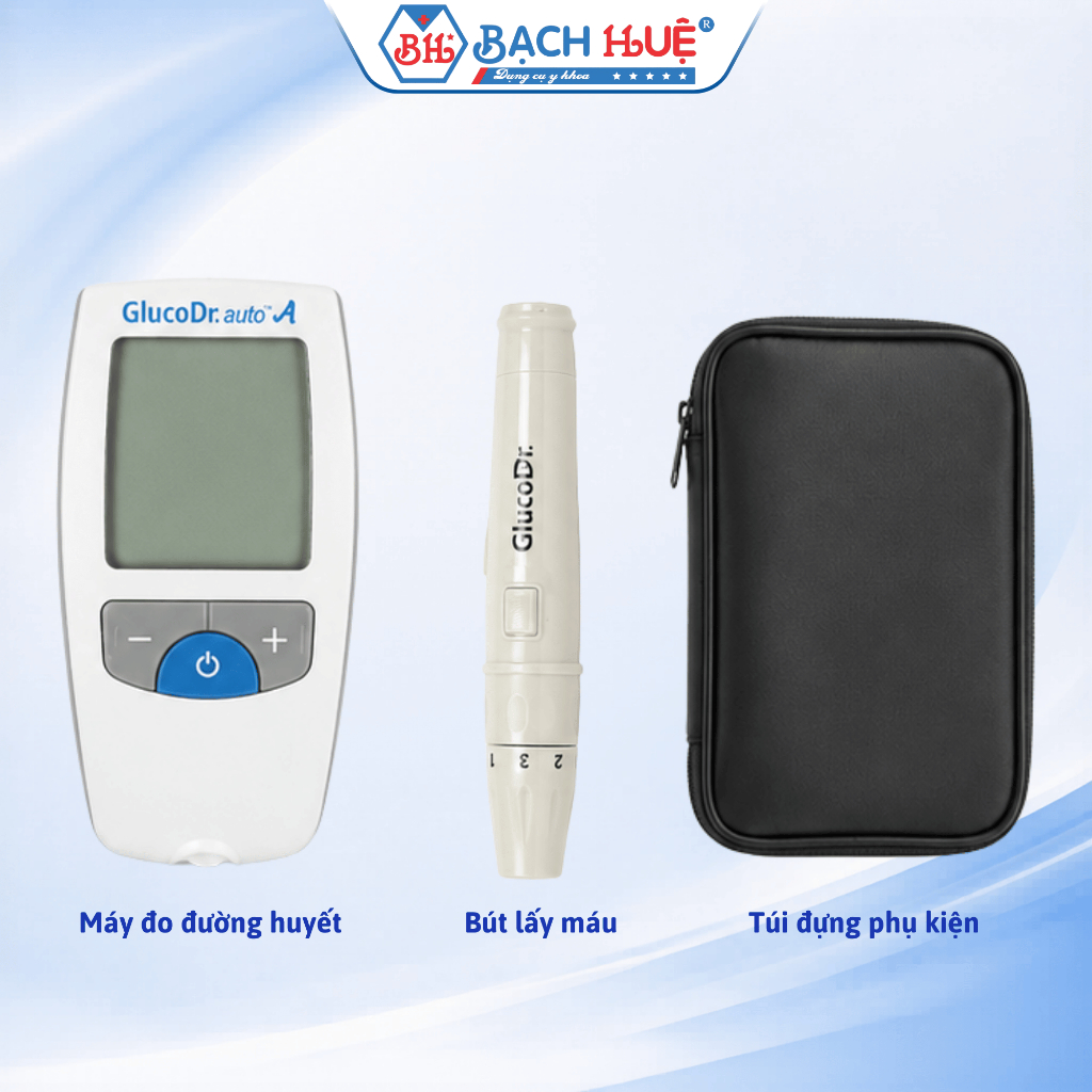 Máy Đo Đường Huyết GlucoDr Auto A Kèm Bút Lấy Máu Máy Thử Tiểu Đường - Nhanh chóng, chính xác và tiện lợi