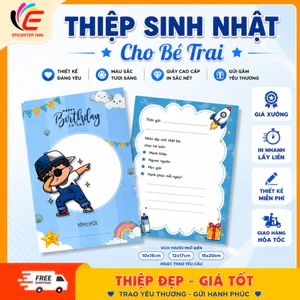 COMBO 10 Thiệp Sinh nhật cho Bé Trai, Thiệp viết tay MẪU ĐẸP