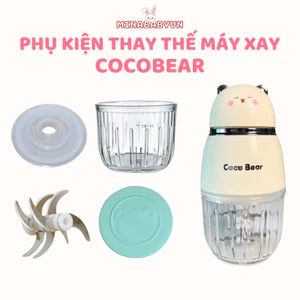 Phụ kiện máy xay Cocobear - Cối thủy tinh 300ml, Nắp đậy, Gioăng cao su, Lưỡi dao 8 lưỡi máy xay CCB