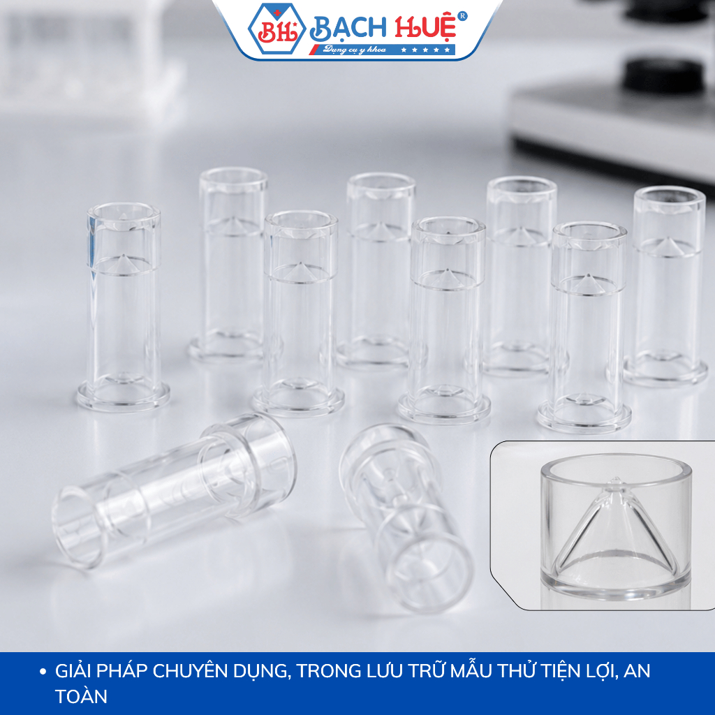 Túi 500 Ống Sample Cup 1.5ml (16x38mm) - Cốc Nhựa PS Trong Suốt Đựng Mẫu Thử An Toàn Tiết Kiệm