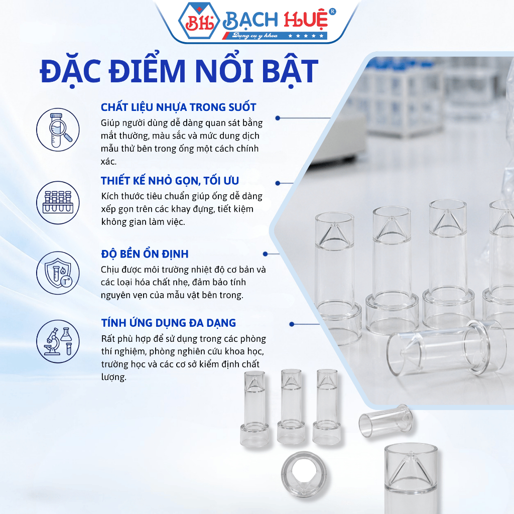 Túi 500 Ống Sample Cup 1.5ml (16x38mm) - Cốc Nhựa PS Trong Suốt Đựng Mẫu Thử An Toàn Tiết Kiệm