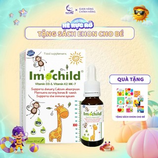 Vitamin D3K2 Imochild Bổ Sung D3K2MK7 Và Cải Thiện Trí Não Cho Bé Sơ Sinh Nhập Khẩu Châu Âu Lọ 20ML