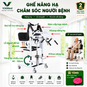 Ghế Nâng Hạ chuyển bệnh nhân Đi Vệ Sinh, Tắm Rửa Tại Nhà - Hỗ Trợ Người Tai Biến, Liệt, Người Già Không Cần Bế Đỡ