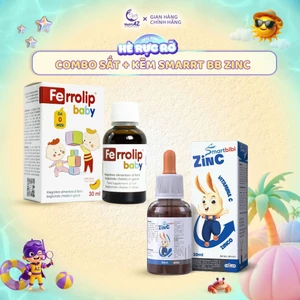 Bộ Sản Phẩm Sắt Ferrolip Baby Và Kẽm ZinC Mầm Lúa Mạch NutriAZ Bổ Sung Vi Chất Cho Bé Nhập Khẩu