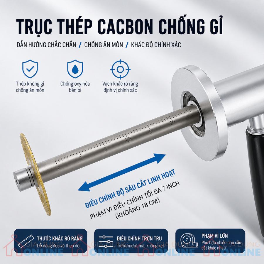 Đầu cắt ống nhựa PVC trong góc khuất gắn máy khoan vít, lưỡi tròn, có tay cầm, chuôi lục giác