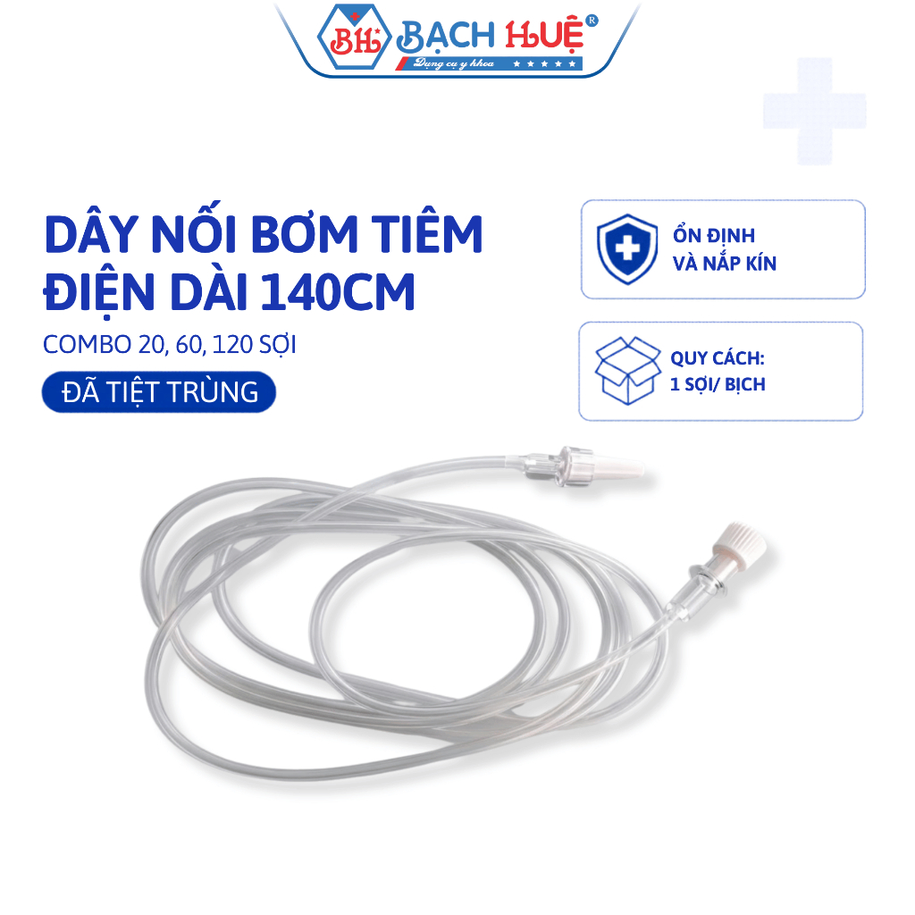 Bịch 50 Sợi Dây Nối Bơm Tiêm Điện 140cm Chuẩn Y Tế (Có Bán Lẻ) - Không Chứa DEHP An Toàn