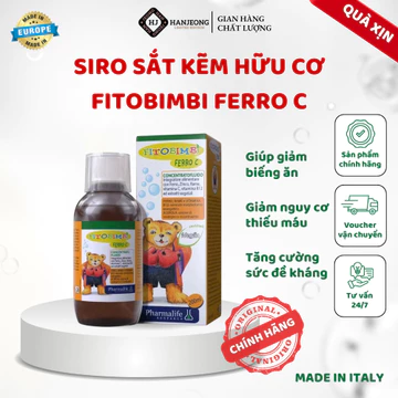 Siro Sắt Kẽm Hữu Cơ Fitobimbi Ferro C Kẽm Sắt Song Hành Giúp Giảm Biếng Ăn, Giảm Nguy Cơ Thiếu Máu