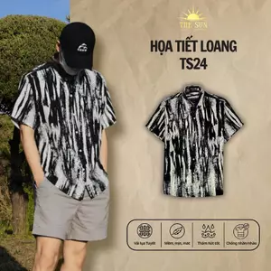 Áo Sơ Mi Lụa Họa Tiết Loang, Cuban Shirt Chất Lụa Tuyết Mềm Mịn, Thoáng Mát, Thấm Hút Tốt, Chống Nhăn - Size 50-100kg