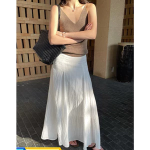 𝗡𝗶 𝗟𝗶𝗻𝗲𝗻 - Chân váy linen cạp cao dáng xòe