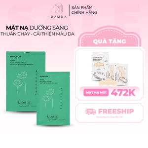 Mặt nạ dưỡng sáng KIWIGLOW VEGAN JEJU LOTUS FLOWER MOISTURE BRIGHTENING MASK 27ml*10 miếng | DAMDAVN