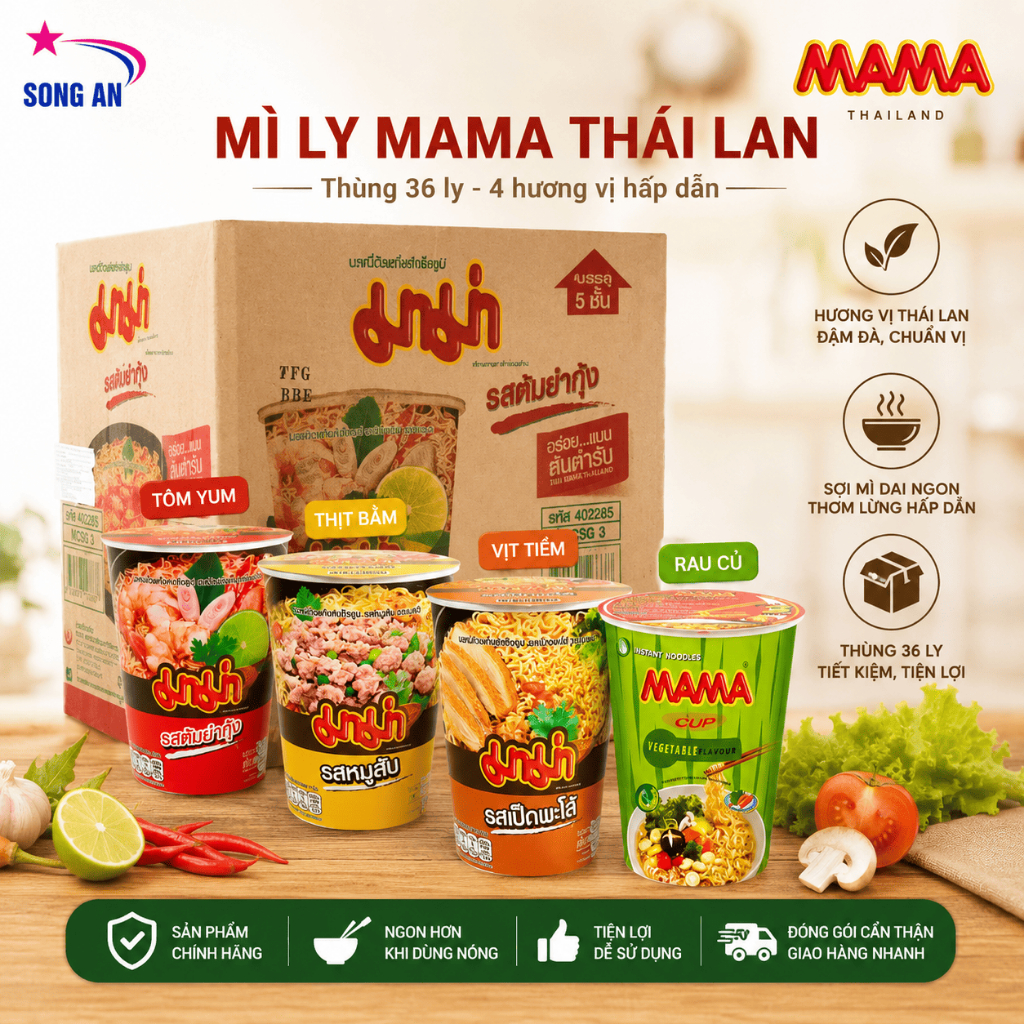 Mì Ly Mama Thái Lan các loại(Thùng 36 Ly)
