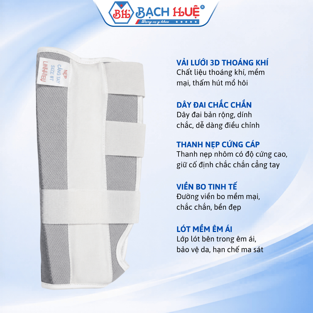 Nẹp Cẳng Tay Linh Hiếu Trái/Phải Cố Định Cổ Tay Sau Chấn Thương Phẫu Thuật Nhiều Size