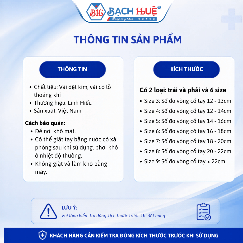 Nẹp Cẳng Tay Linh Hiếu Trái/Phải Cố Định Cổ Tay Sau Chấn Thương Phẫu Thuật Nhiều Size