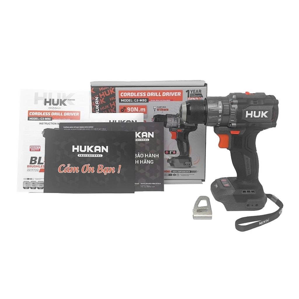 Thân Máy Khoan Pin HUKAN G3-M90, Lực Siết Chuẩn 90Nm, Đầu Kẹp 13mm - 3 Chức Năng - Có Tạo Xung