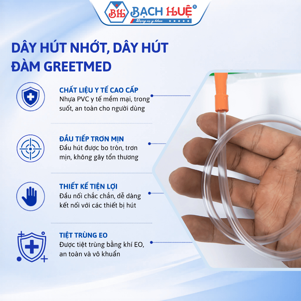 Combo 50 sợi và 100 Sợi Dây Hút Nhớt Đàm GreetMed – Ống Hút Dịch Đàm Có Khóa Và Không Khóa Đủ Size