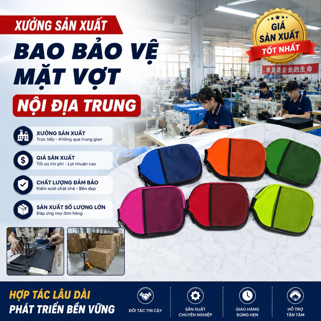 Túi đựng vợt Pickleball Beesoul, bao bảo vệ mặt vợt có quai đeo tiện lợi, chống bụi, trầy xước