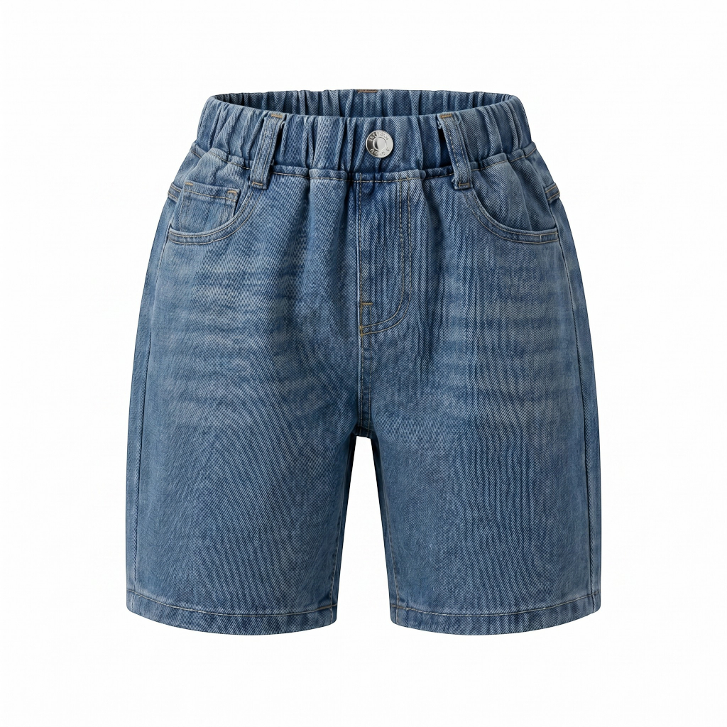 Quần Short Jeans Cho Bé HuTi Kids - Quần Đùi Lửng Chất Jean Mềm Mại, Thoải Mái, Đủ Size 80-140