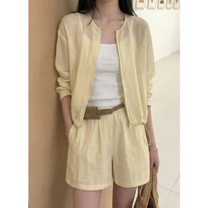 𝗢𝗻𝗹𝘆 𝗦𝗲𝘁 𝗟𝗶𝗻𝗲𝗻 - Set áo khoác tơ và quần đùi