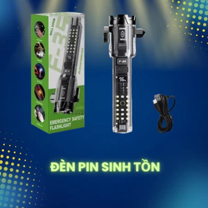 Đèn Pin F35 LED Laser Siêu Sáng, Đèn Sinh Tồn Đa Năng Có Còi Báo Động, Cắt Dây & Phá Kính