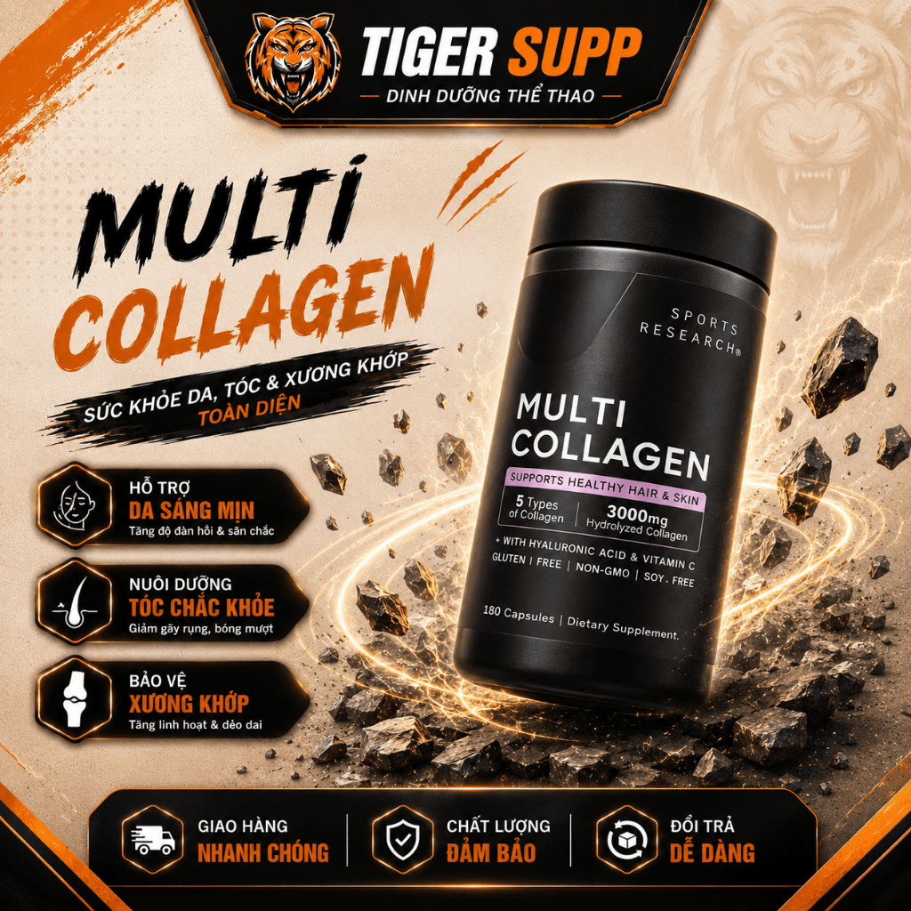 Viên Uống SR Multi Collagen Kết Hợp HA, Vitamin C Và Biotin Hỗ Trợ Sắc Đẹp