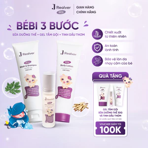Combo BÉBI BA BƯỚC Set - 3 sản phẩm chăm sóc da cho bé toàn diện, siêu tiện dụng