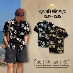 Áo Sơ Mi Lụa Họa Tiết Vấy Mực, Cuban Shirt Chất Lụa Tuyết Mềm Mịn, Thoáng Mát, Thấm Hút Tốt, Chống Nhăn - Size 50-100kg