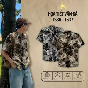 Áo Sơ Mi Lụa Họa Tiết Vân Đá, Cuban Shirt Chất Lụa Tuyết Mềm Mịn, Thoáng Mát, Thấm Hút Tốt, Chống Nhăn - Size 50-100kg