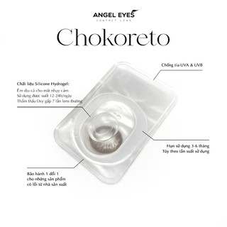 Kính Giãn Tròng Màu Nâu Choco Angel Eyes Chokoreto (0 - 8 Độ) - Lens Mắt Màu Nâu Tự Nhiên Giãn To 14.5mm Cao Cấp