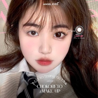 Kính Giãn Tròng Màu Nâu Choco Angel Eyes Chokoreto (0 - 8 Độ) - Lens Mắt Màu Nâu Tự Nhiên Giãn To 14.5mm Cao Cấp