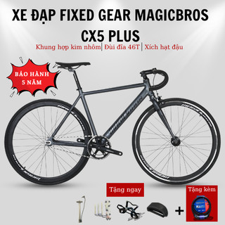 Xe Đạp Fixed Gear MAGICBROS CX5 PLUS Khung Nhôm Vành Nhôm 4cm Hub Siêu Trớn 32 Lỗ