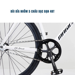 Xe Đạp Fixed Gear MAGICBROS CX5 PLUS Khung Nhôm Vành Nhôm 4cm Hub Siêu Trớn 32 Lỗ